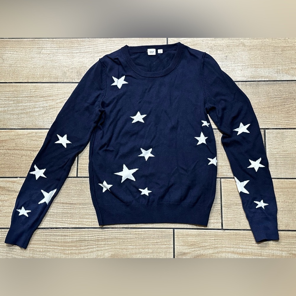 SOLD GAP Navy Star Pattern Sweater